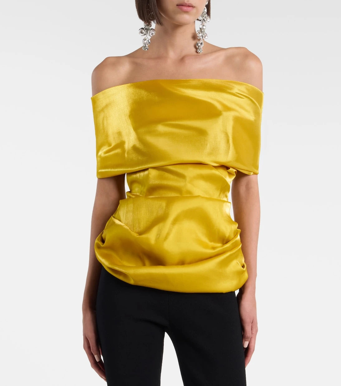 Magda Butrym - Draped off-shoulder satin top