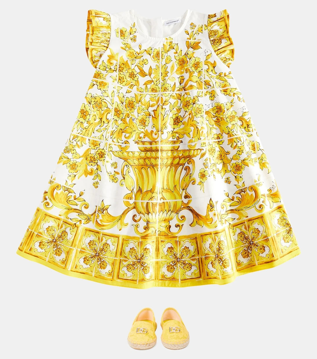 Dolce&Gabbana Kids - فستان قطني مطبوع