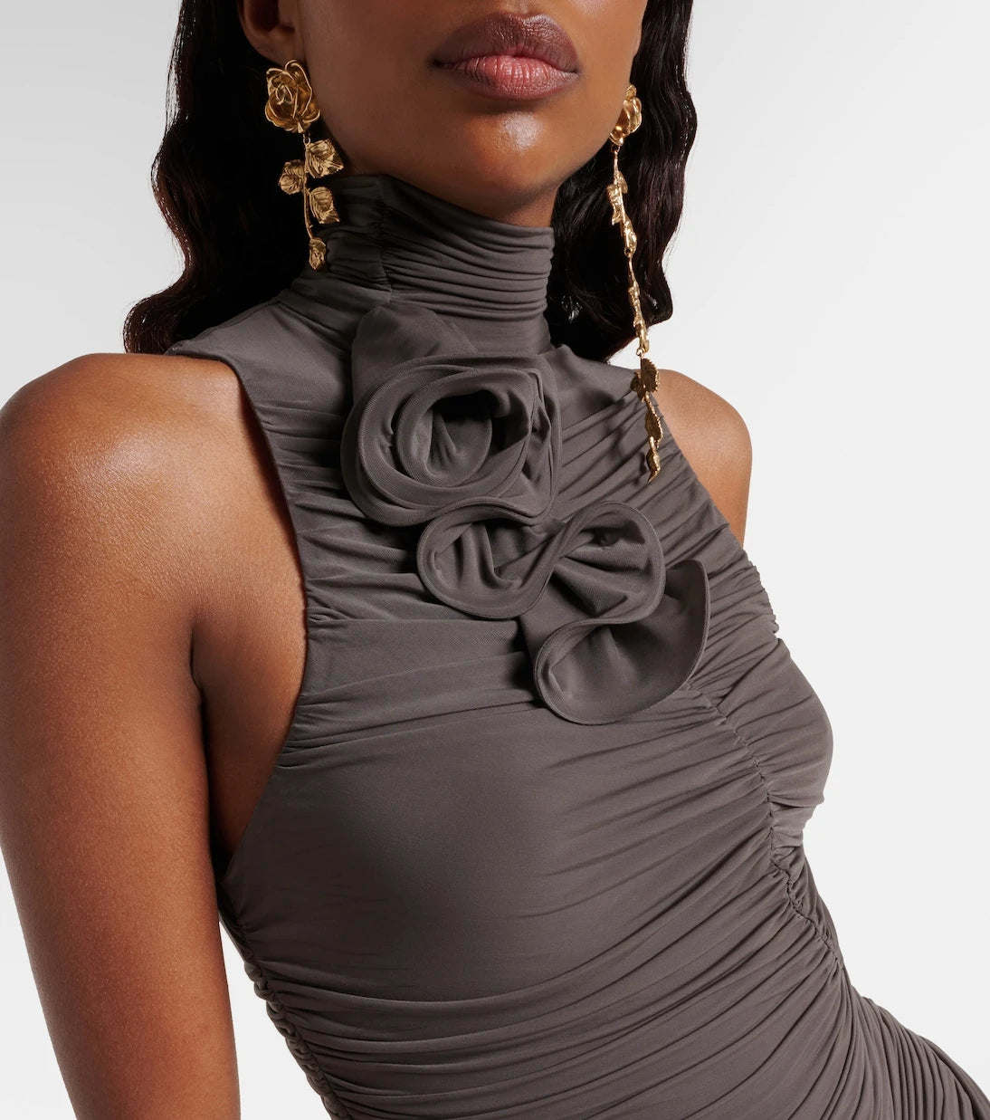 Magda Butrym - Floral-appliqué ruched minidress