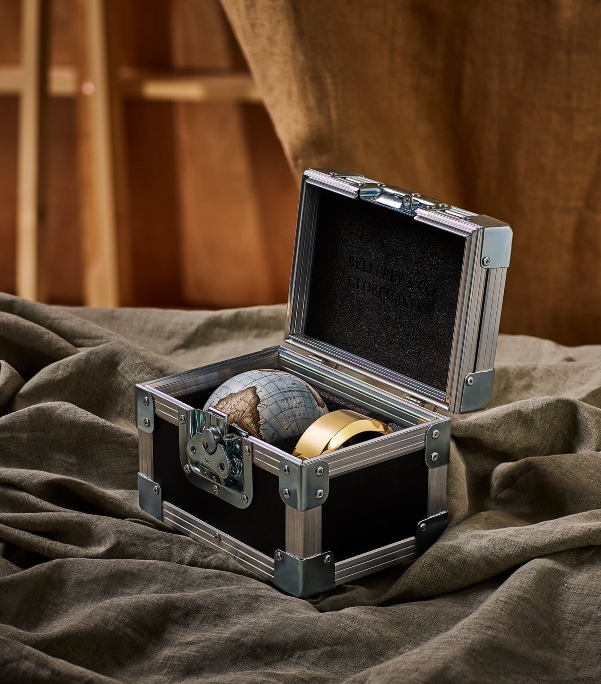 Bronze Glacial Blue Pocket Globe (12cm)