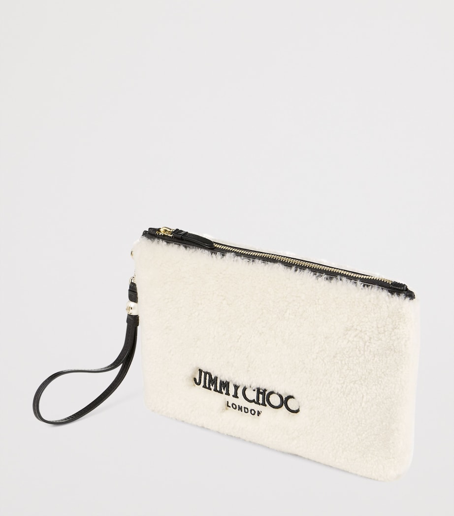 Multi Shearling Logo Pouch