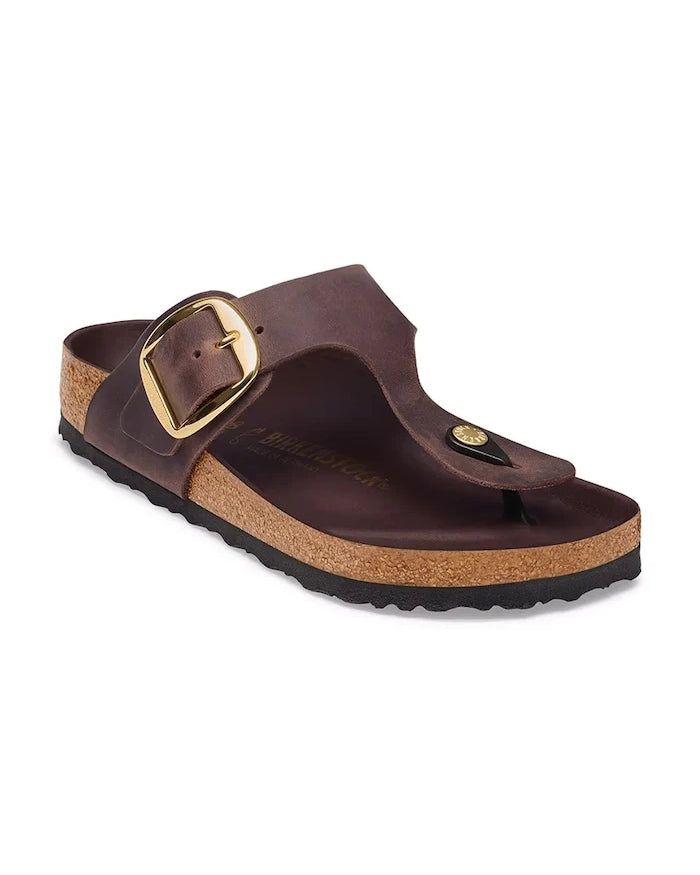 Birkenstock Kadın Deri Terlik Gizeh Big Buckle Oiled Leather