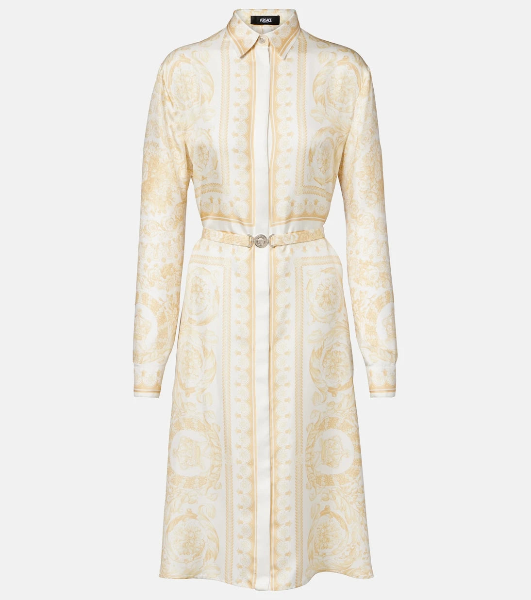 Versace - Barocco silk twill shirt dress