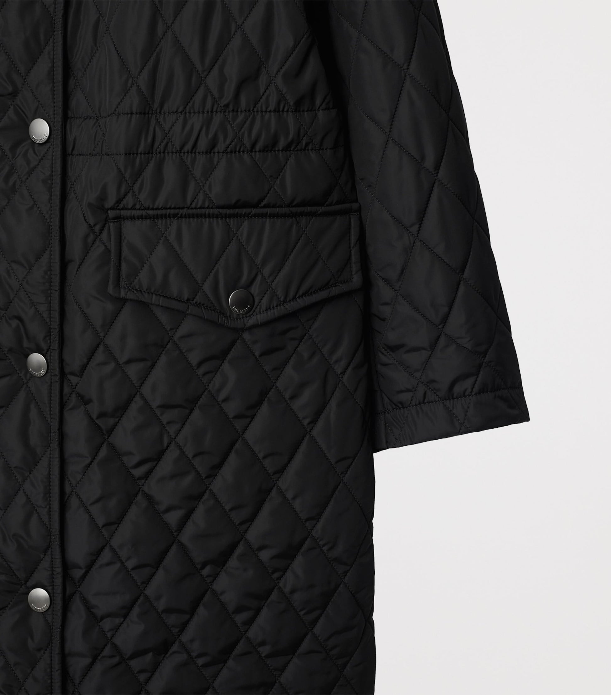 Nylon Quilted Hooded Parka BLACK