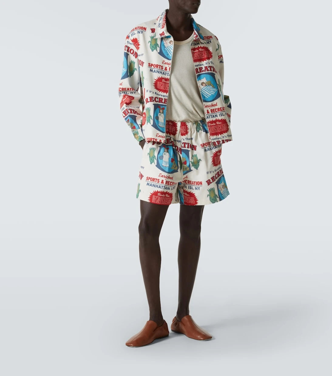 Bode - Enrichment cotton printed shorts