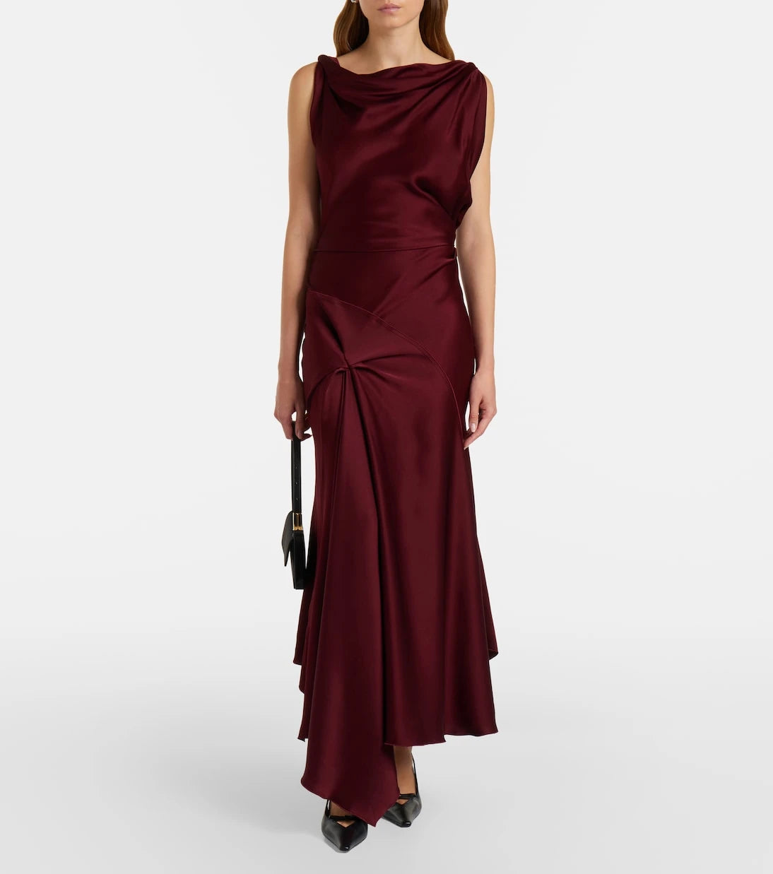 Victoria Beckham - Posy draped satin midi dress