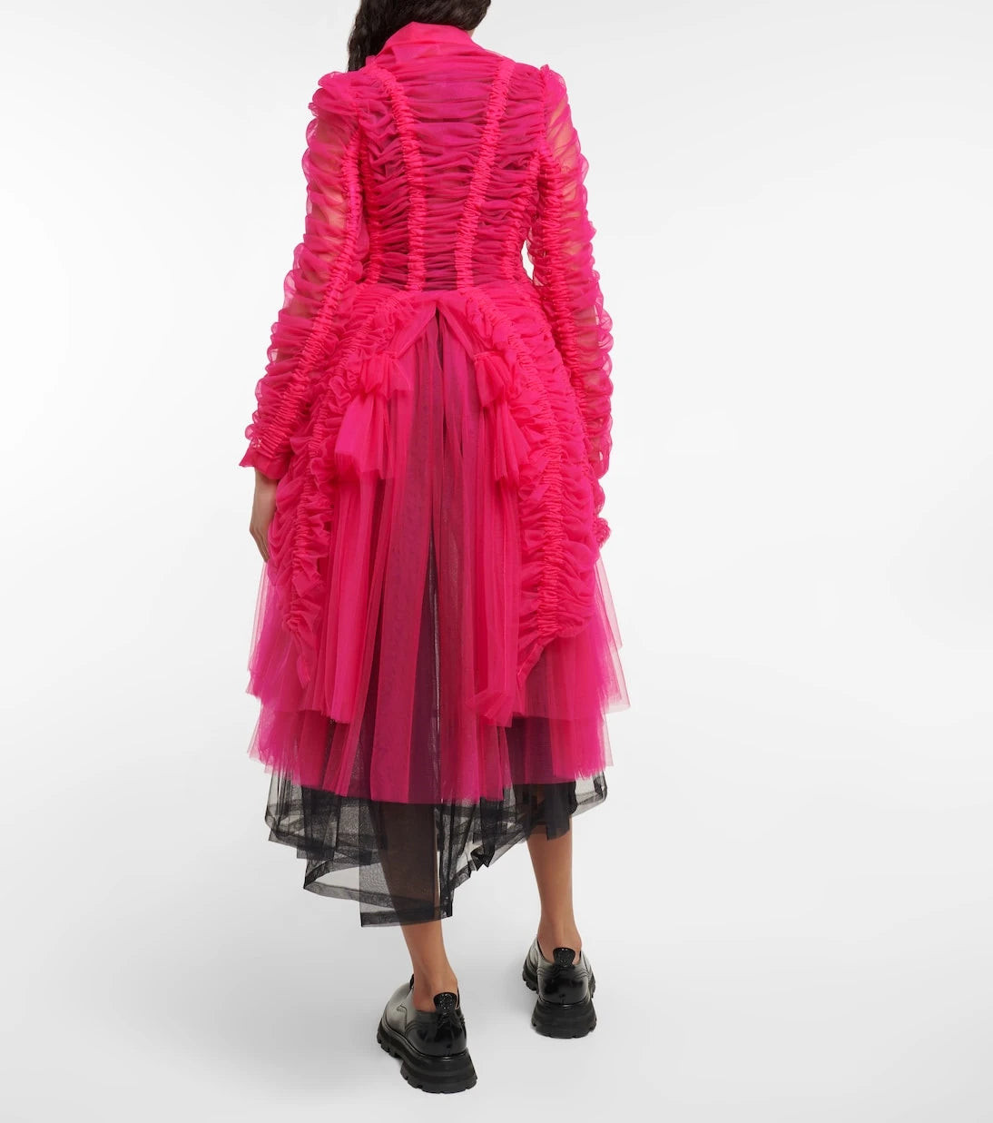 Noir Kei Ninomiya - Ruched tulle blazer dress