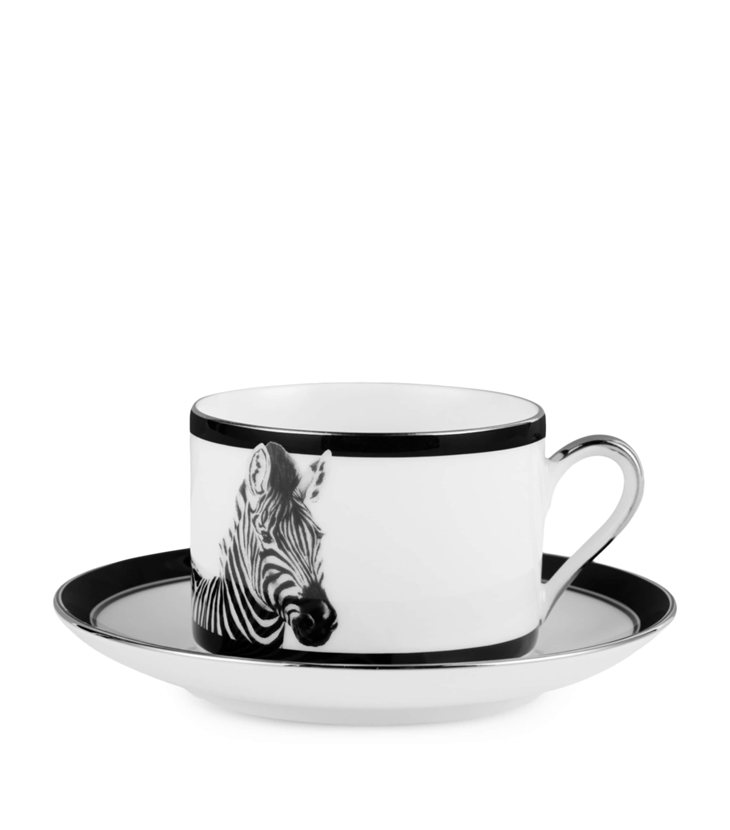 Dolce & Gabbana Casa Set of 2 Zebra Teacups and Saucers