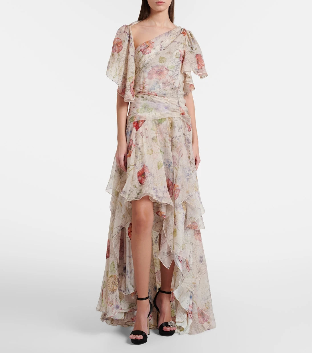 McQueen - Meadow floral silk chiffon gown