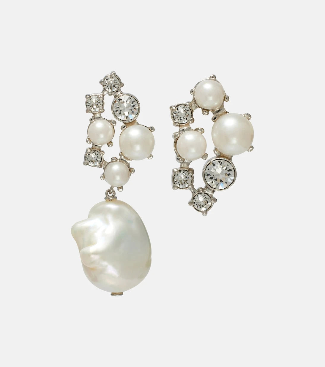 Givenchy - Crystal Pearl asymmetric earrings