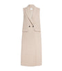 Eleventy Beige Sleeveless Woven Coat