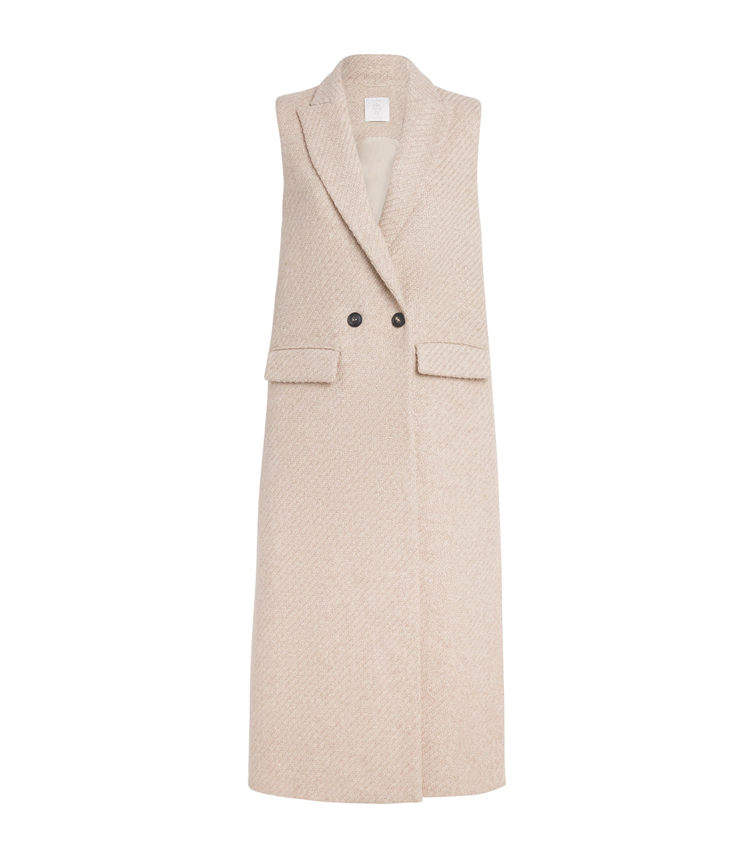 Eleventy Beige Sleeveless Woven Coat