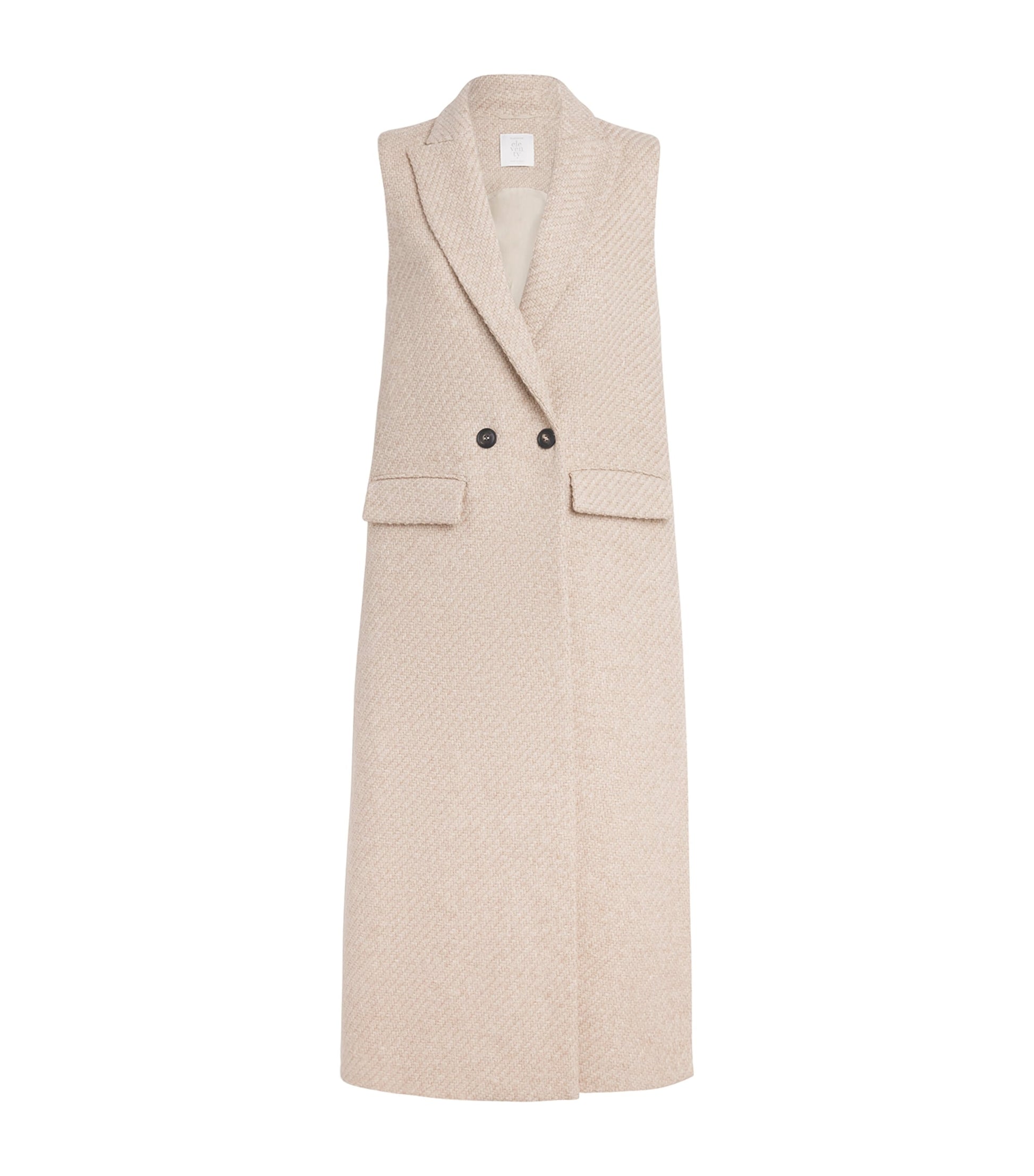 Eleventy Beige Sleeveless Woven Coat
