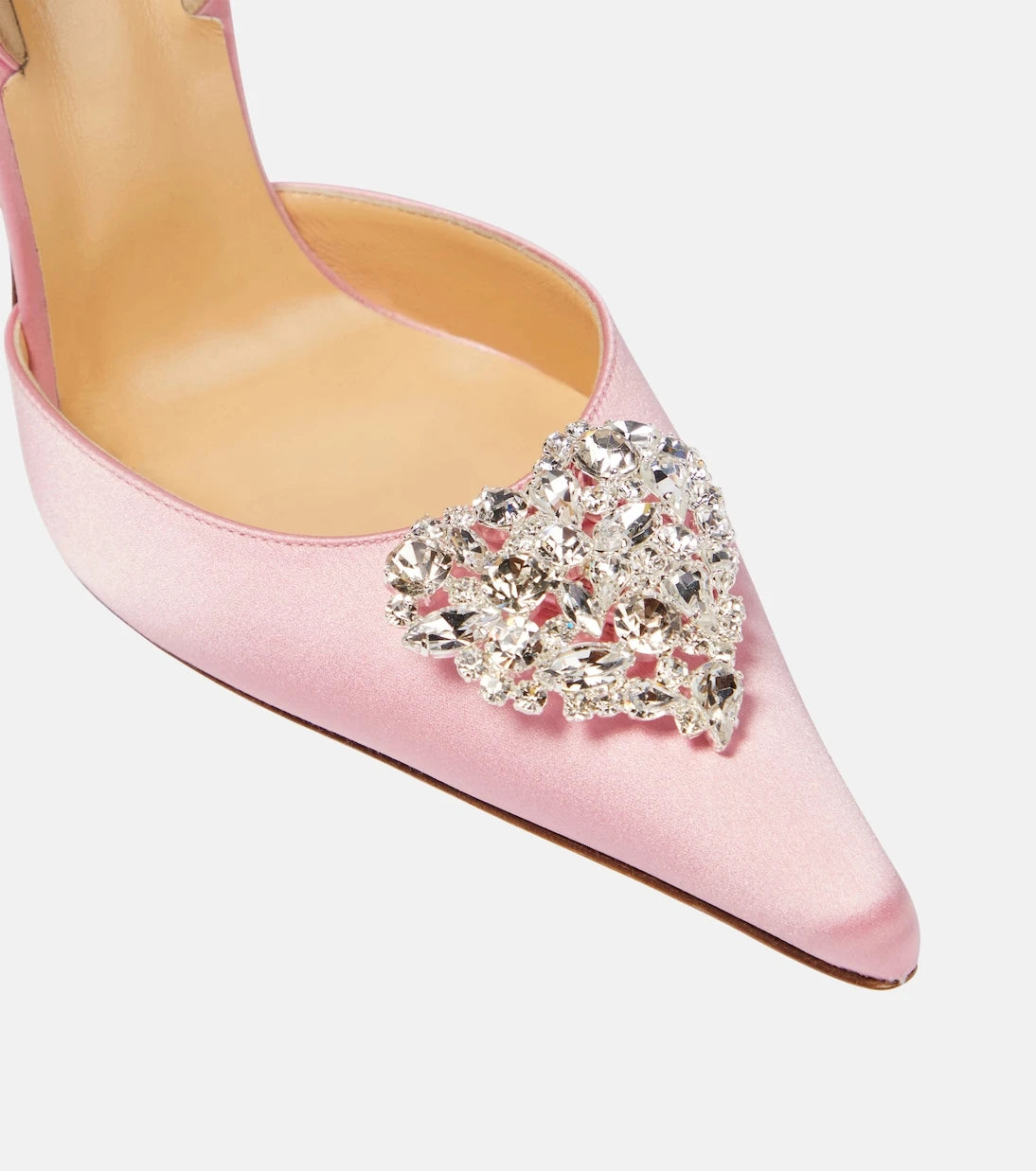 Magda Butrym - Crystal-embellished satin slingback pumps