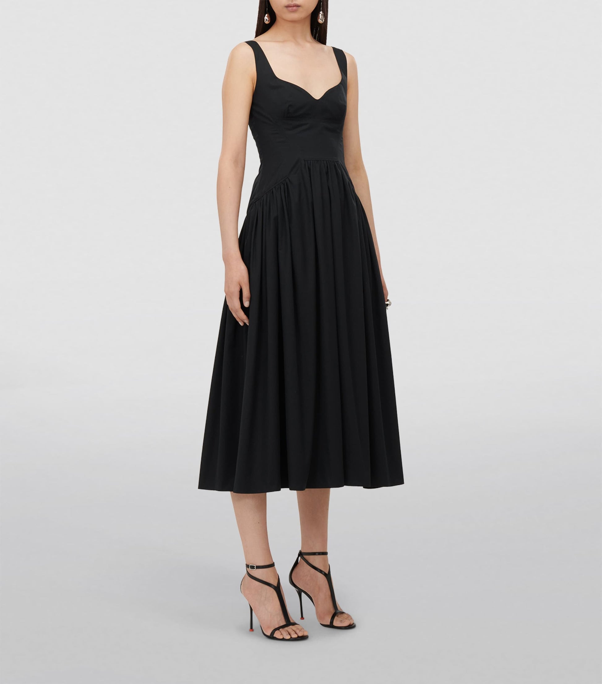 Black Bustier Midi Dress