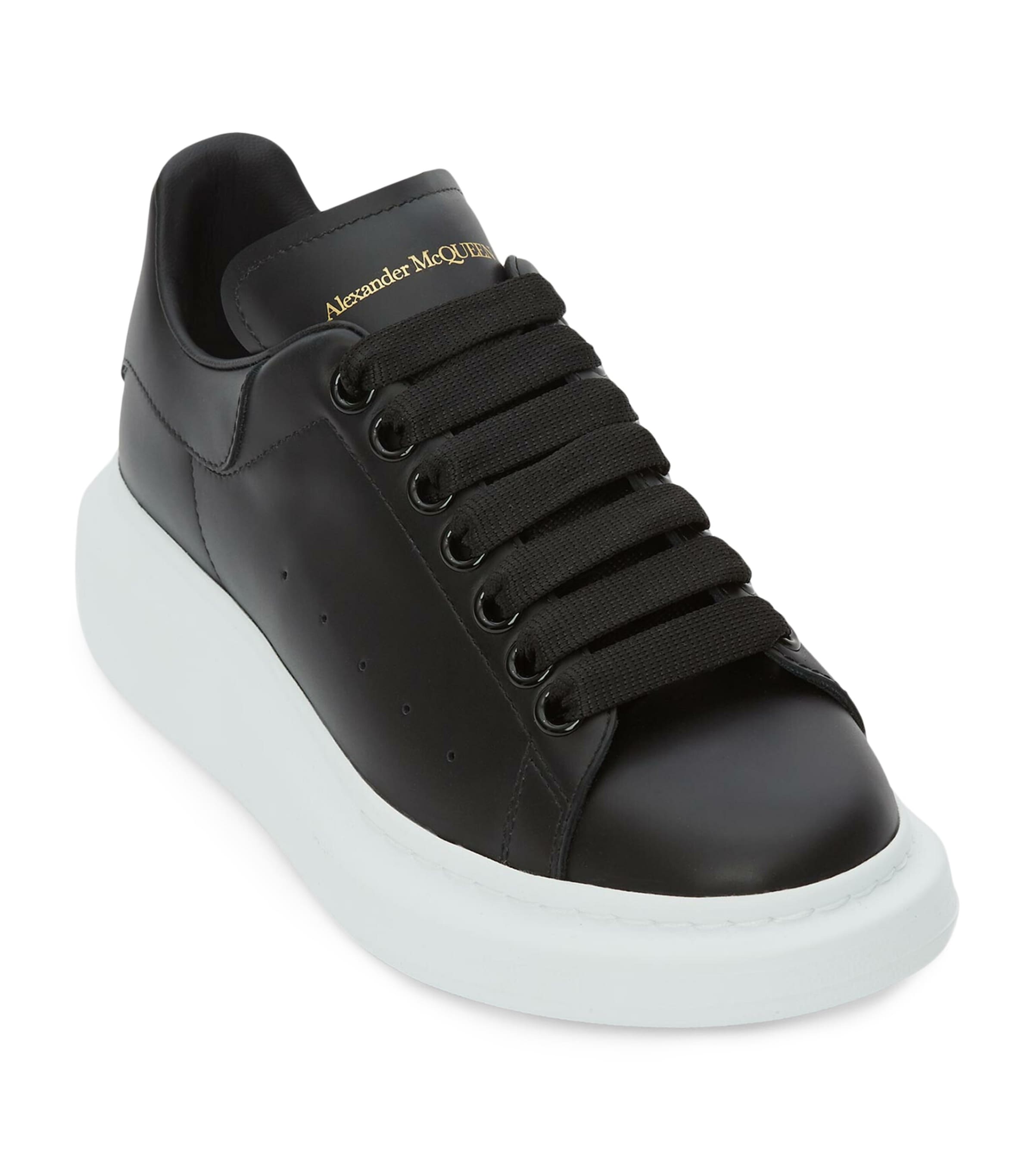 McQueen Black Leather Oversized Sneakers