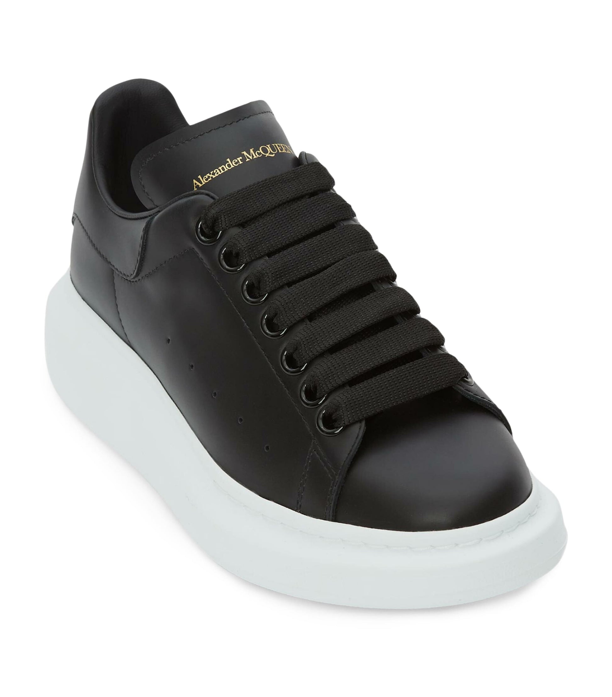 McQueen Black Leather Oversized Sneakers