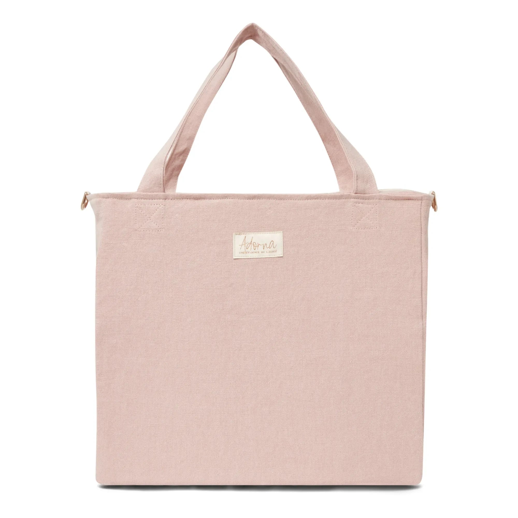 Adorna - Isia Linen Changing Bag | Powder pink