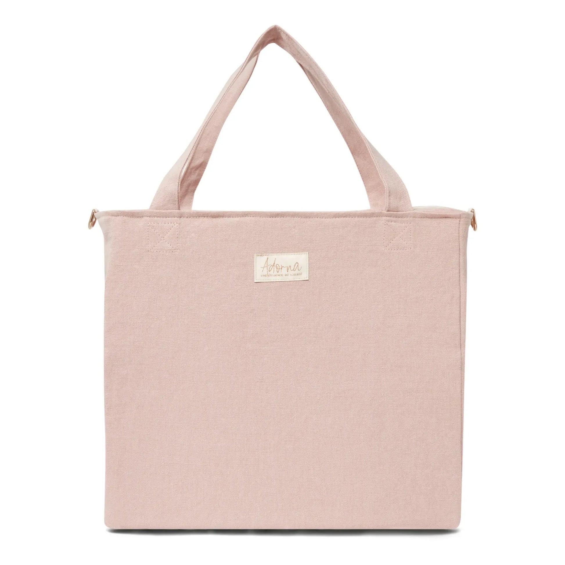 Adorna - Isia Linen Changing Bag | Powder pink