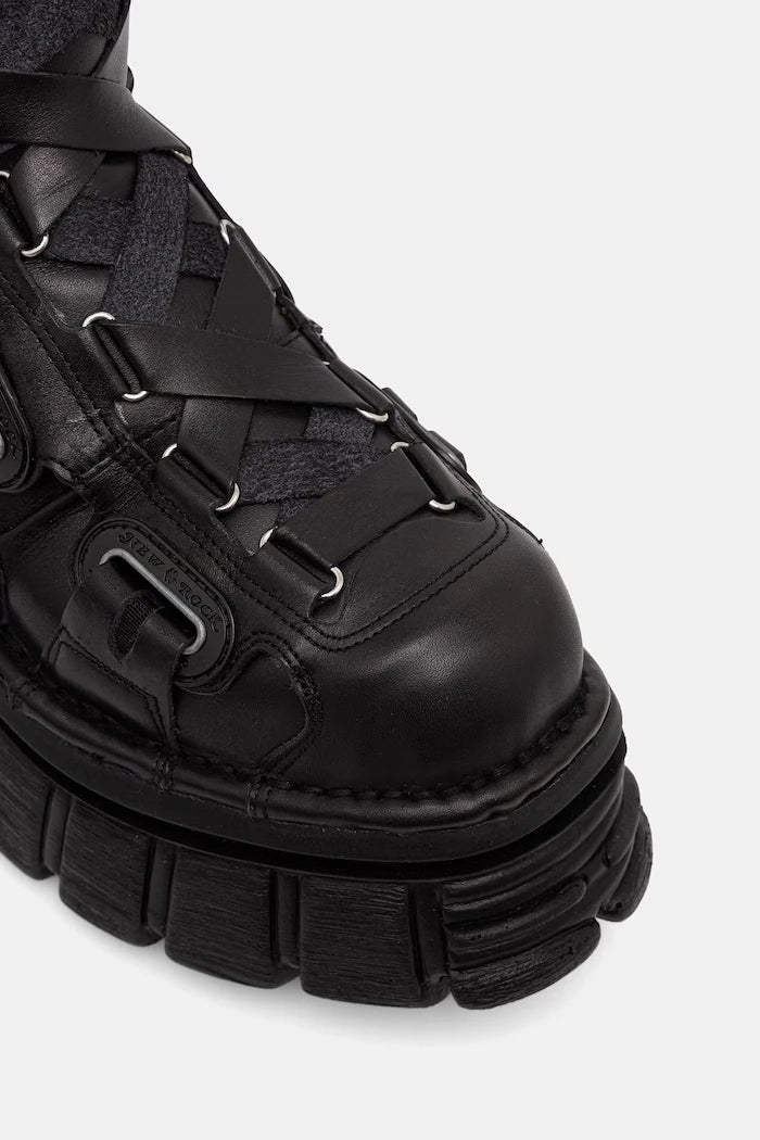 New Rock kadın diz altı deri botlar ITALI NEGRO, NOMADA NEGRO, TOWER E14