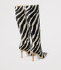 Jimmy Choo Black x Conner Ives Gloria 85 Pony Hair Zebra Knee-High Boots
