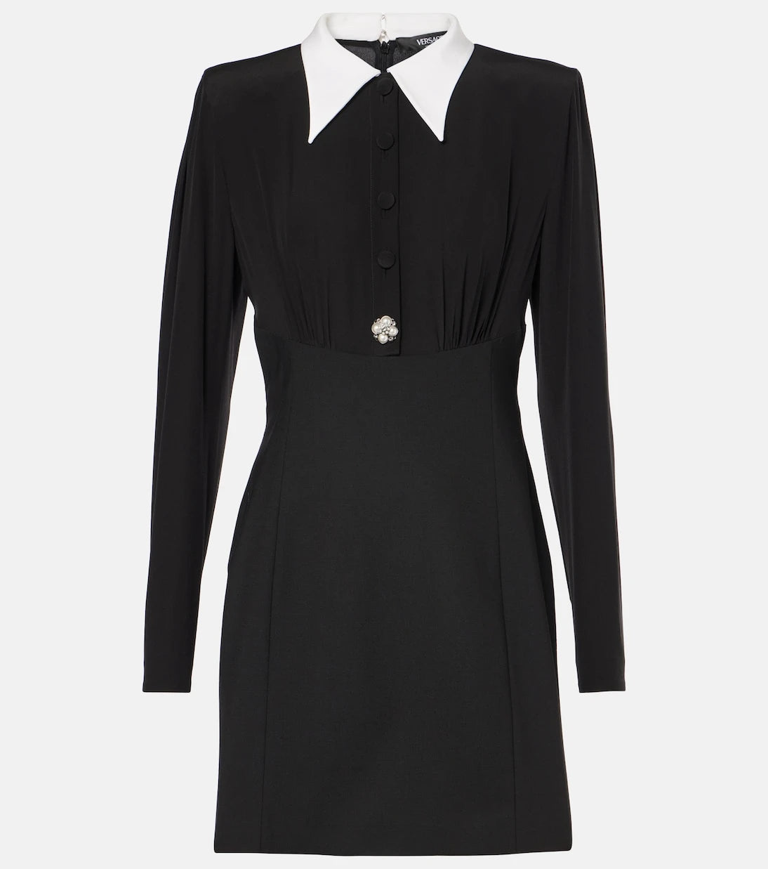 Versace - Silk and wool-blend minidress