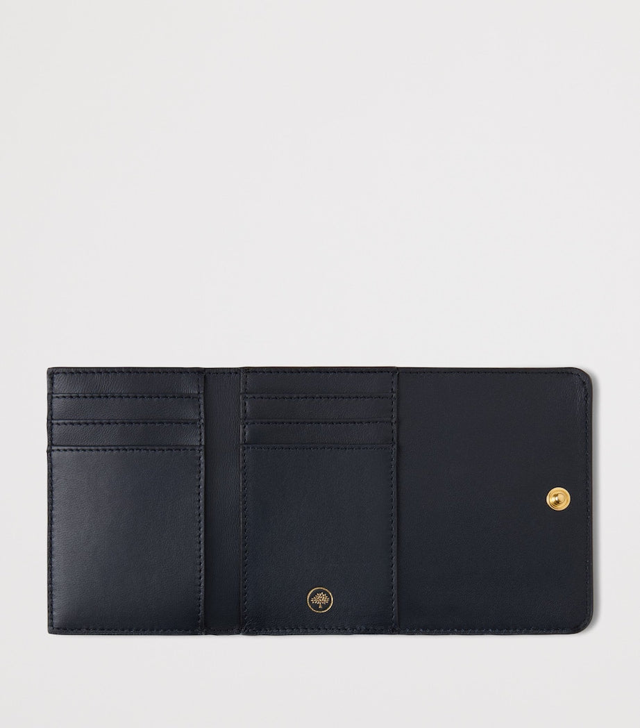 Mulberry Blue Small Leather Continental Trifold Wallet