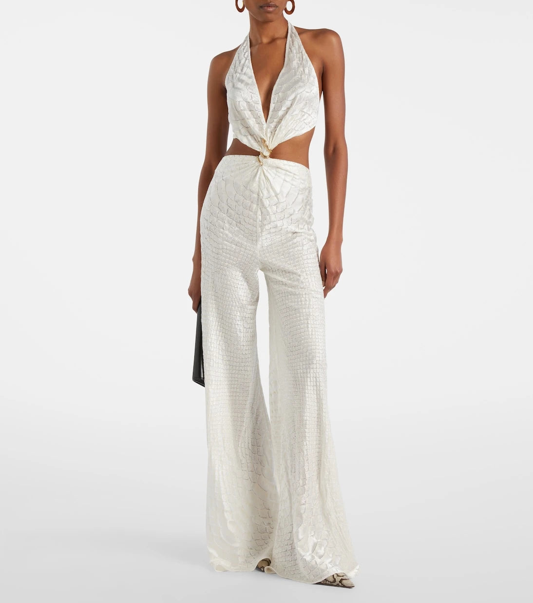 Roberto Cavalli - Embellished halterneck jumpsuit