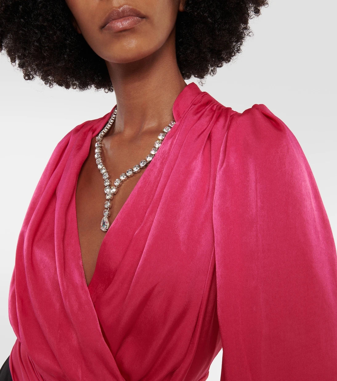 Costarellos - Mouglalis wrap satin blouse