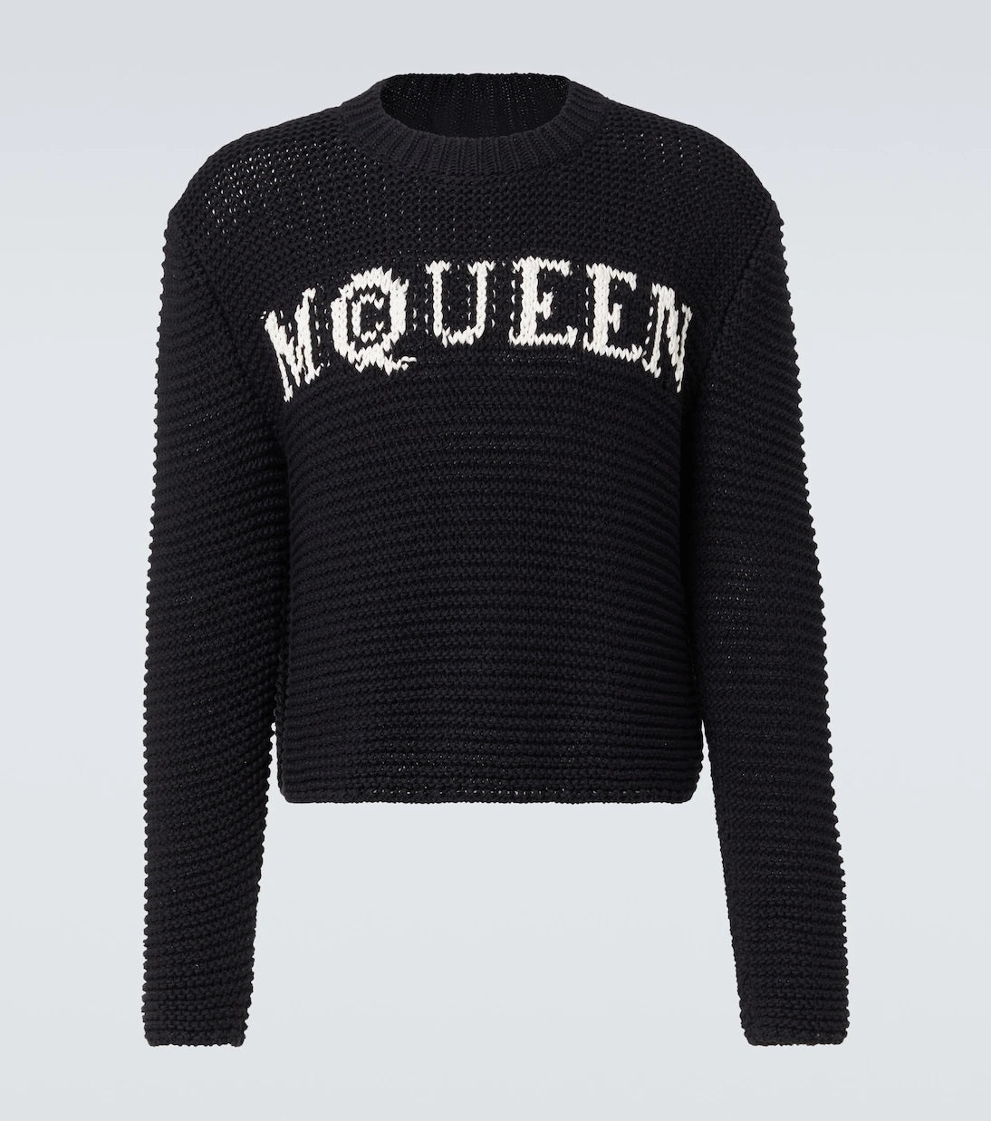 McQueen - Logo cotton jacquard sweater