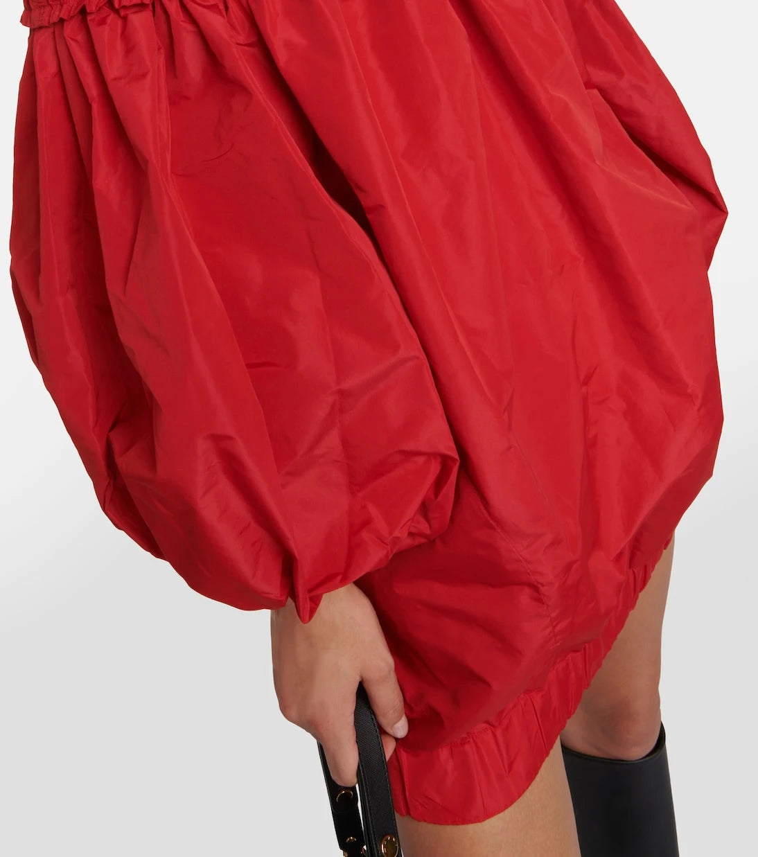 Patou - Smocked off-shoulder crêpe minidress