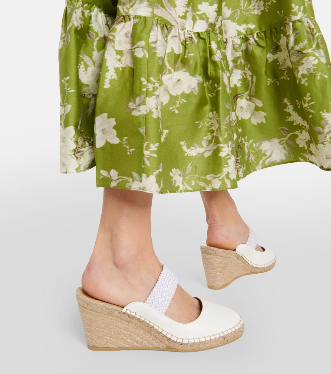 Malone Souliers - Siena 70 leather espadrille wedges