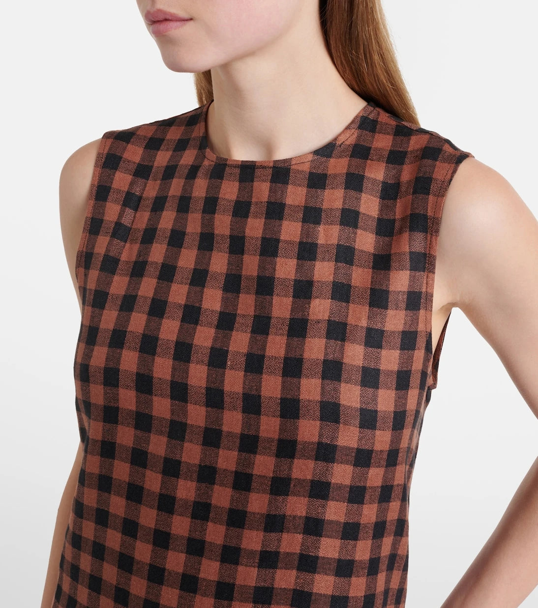 Asceno - Tallin gingham linen maxi dress