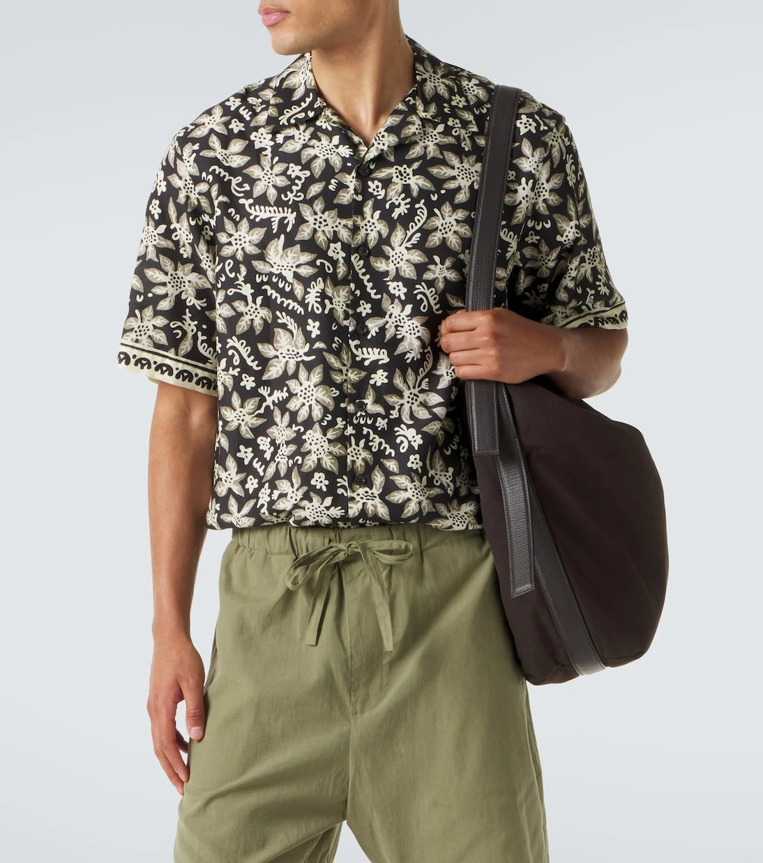 Commas - Printed cotton and silk bowling shirt