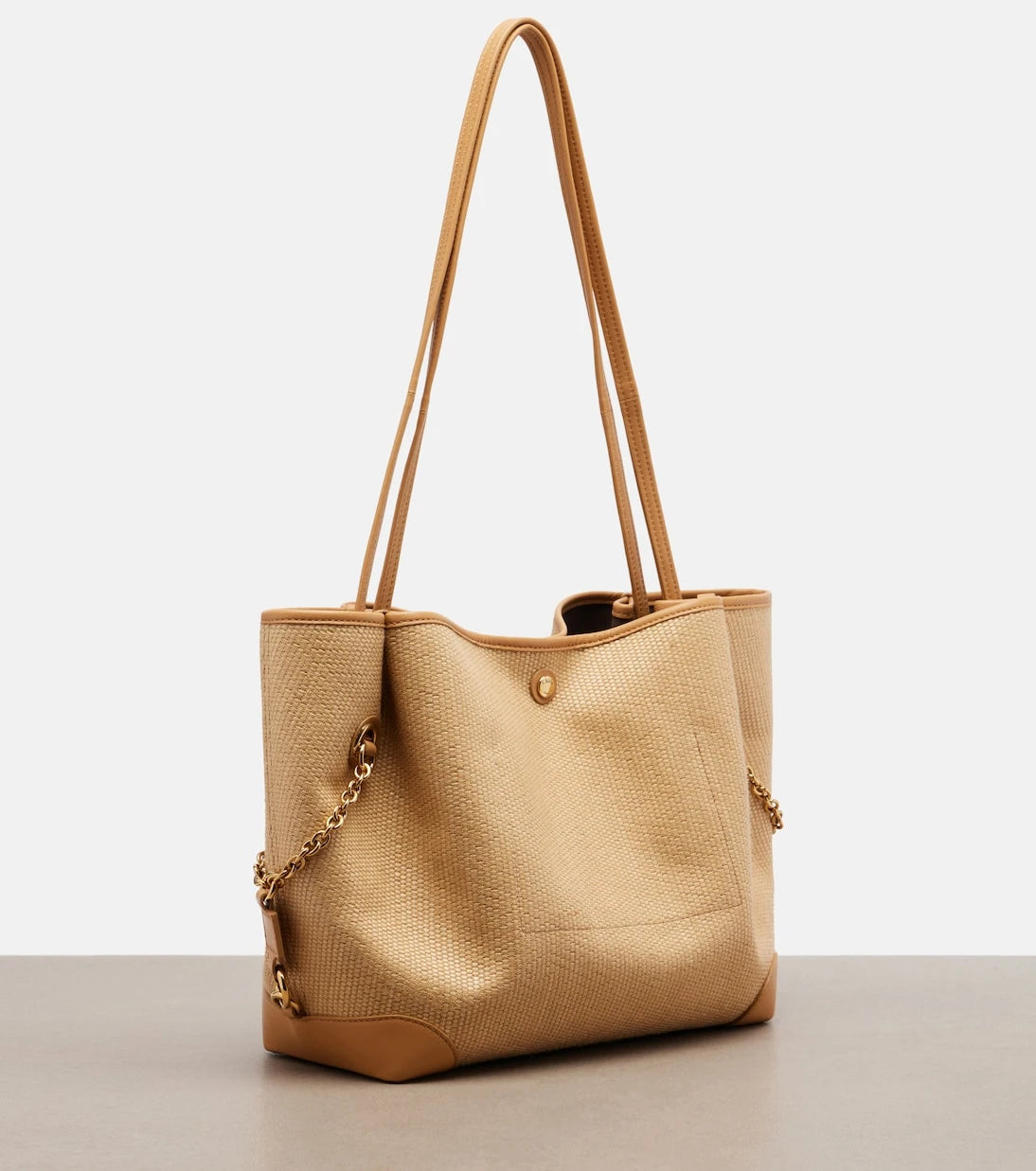 Chloé - Chloé Clover Medium raffia-effect tote bag