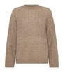 Brunello Cucinelli Brown Mohair-Blend Dazzling Hooded Sweater