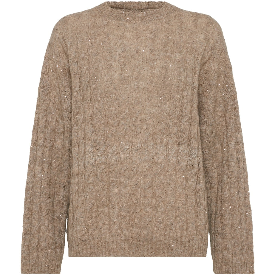 Brunello Cucinelli Brown Mohair-Blend Dazzling Hooded Sweater