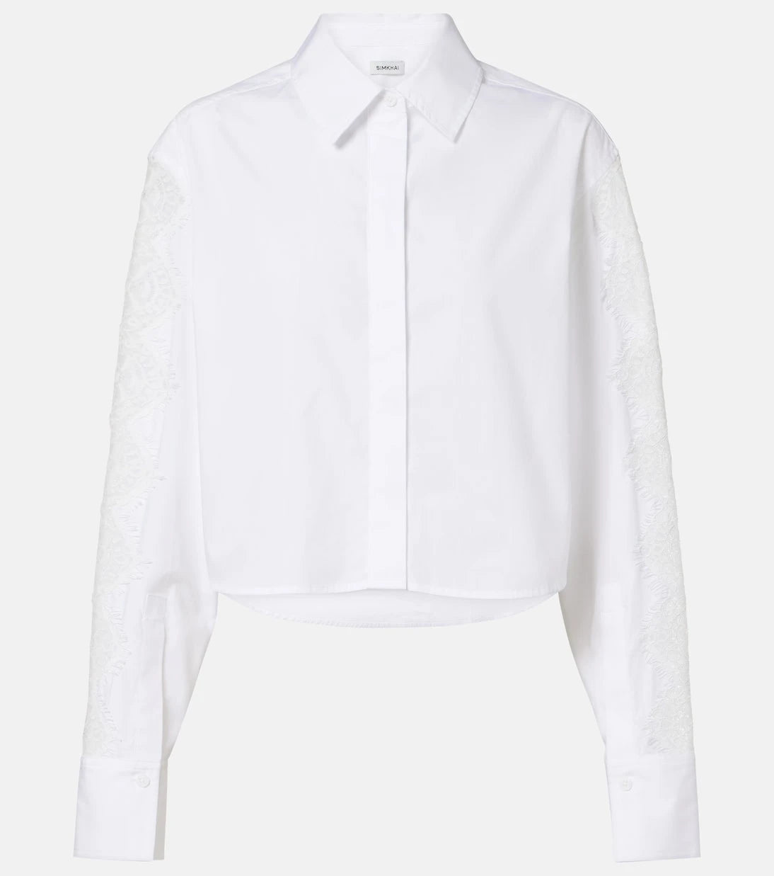 Simkhai - Lace-trimmed cotton poplin shirt