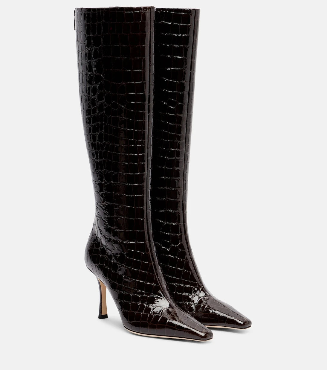 Jimmy Choo - Agathe 85 croc-effect leather knee-high boots