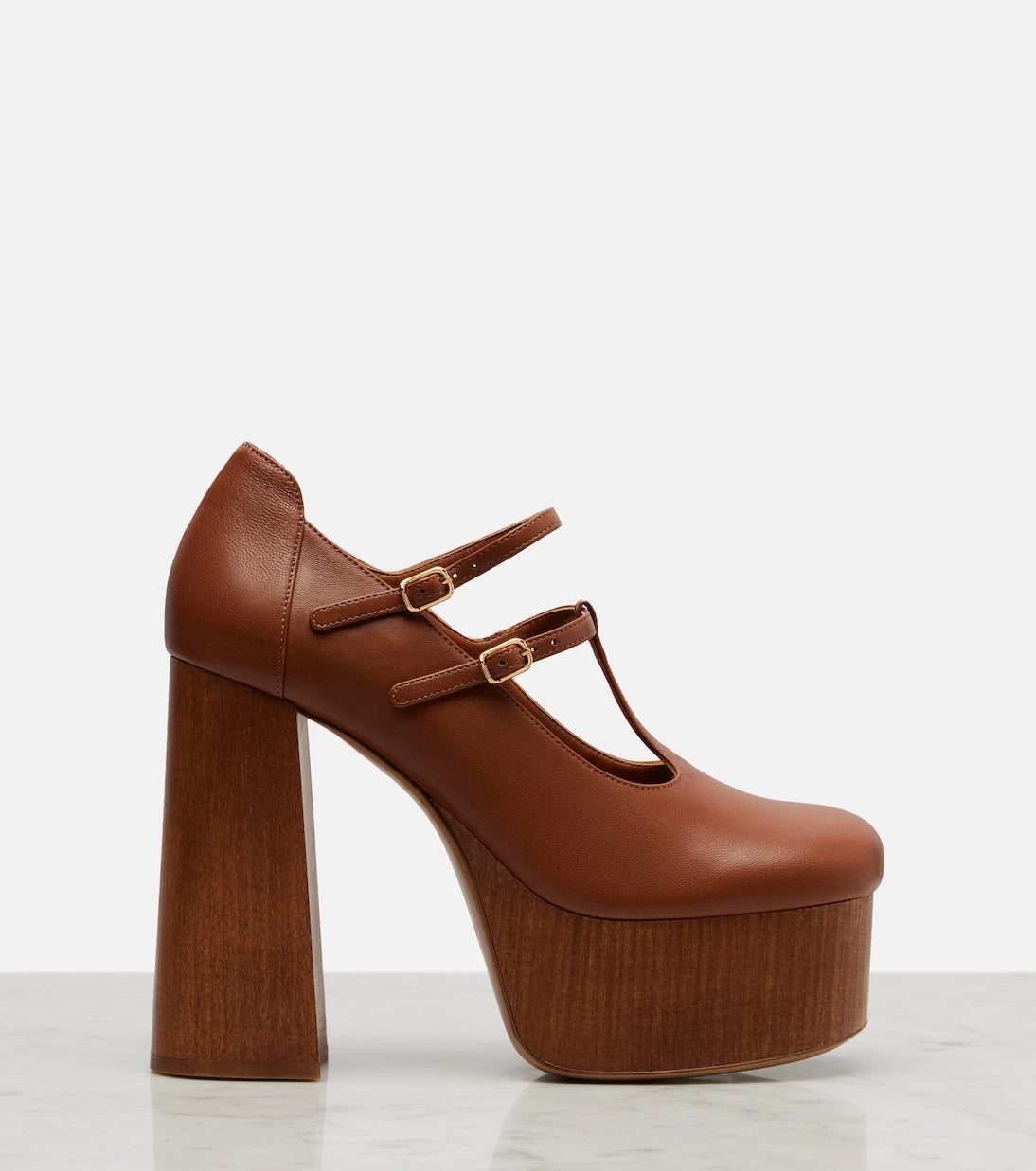 Chloé - Loti leather platform Mary Jane pumps