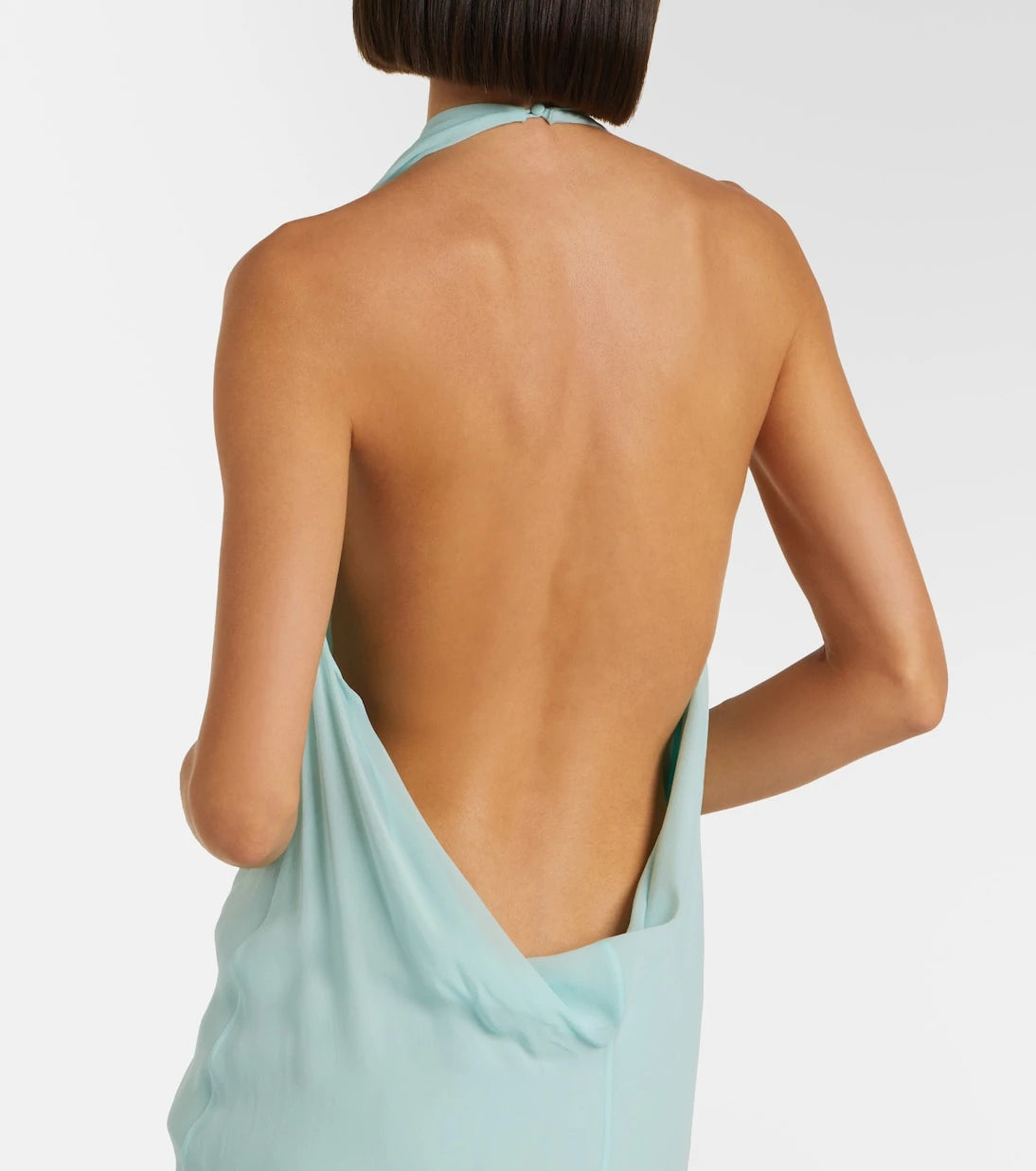 Mugler - Draped sheer silk crêpe georgette gown