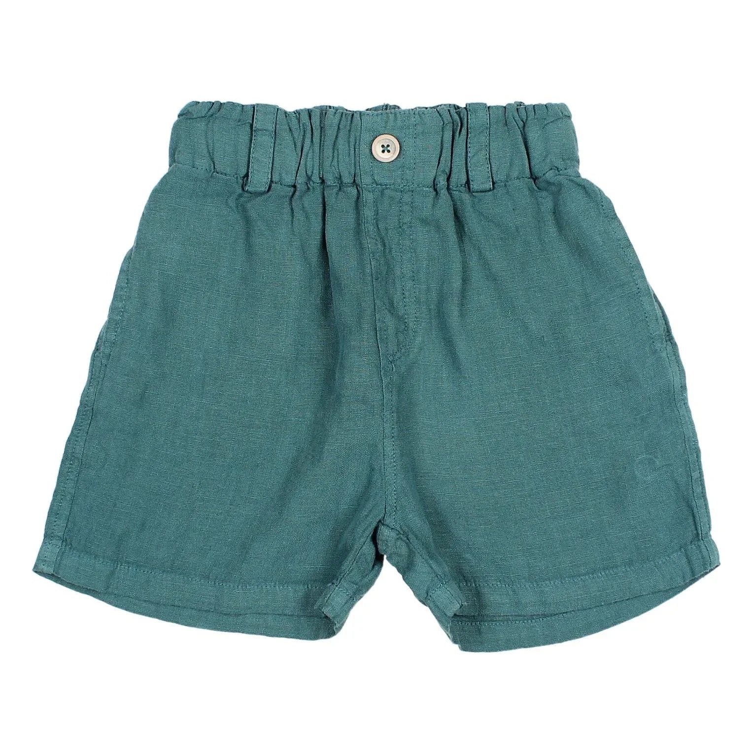 Búho - Bermuda shorts Linen | Peacock blue