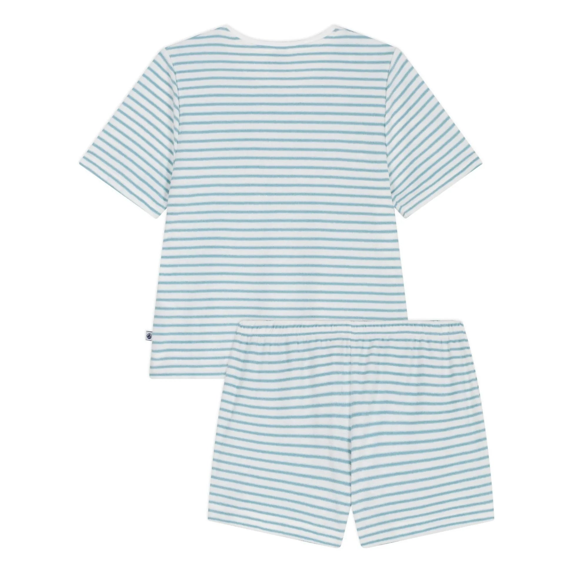 Petit Bateau - Striped Towelling Pyjama Shorts | Turquoise