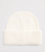 Max Mara White Cashmere Embroidered Beanie