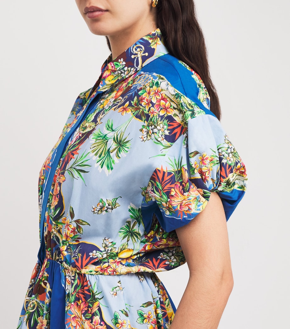 Maje Multi Cotton Floral Midi Dress