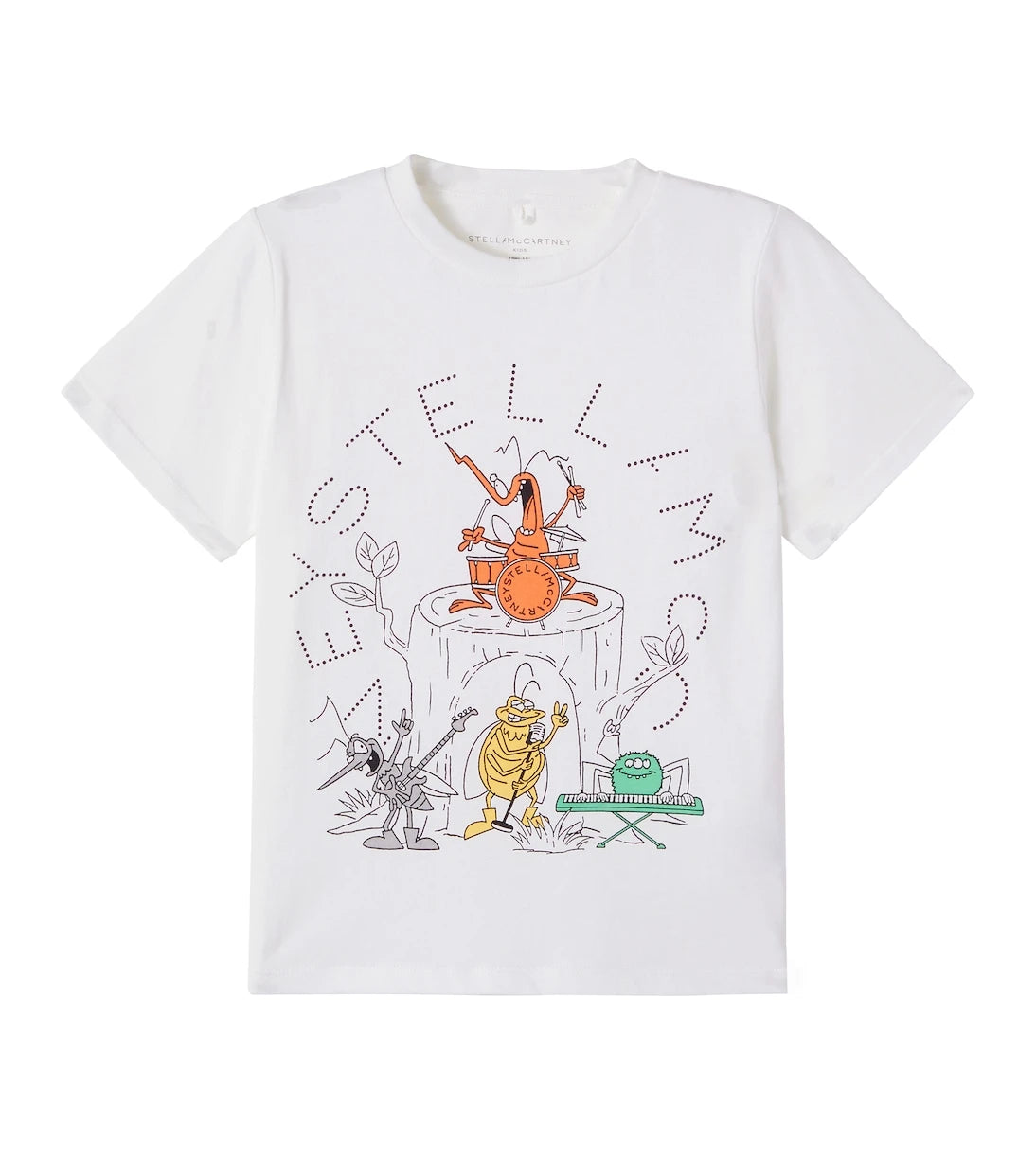 Stella McCartney Kids - تي شيرت من قطن الجيرسيه بطبعة الشعار