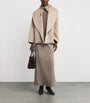 Max Mara Beige Wool Shawl-Collar Oversized Jacket