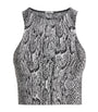 Seamless Python-Print Crop Top 8222 WHITE BLAC