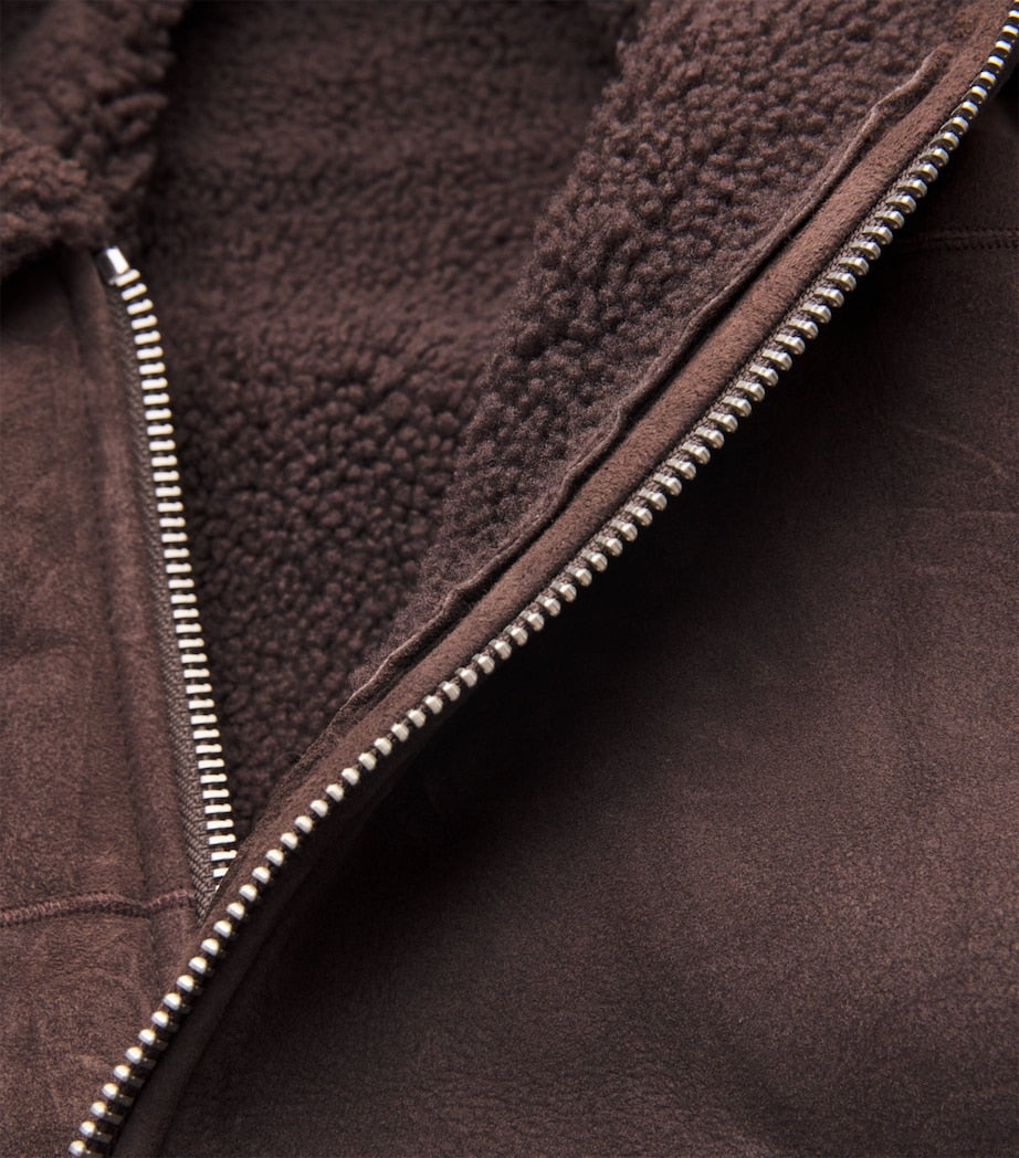 Rag & Bone Brown Shearling-Collar Jacket