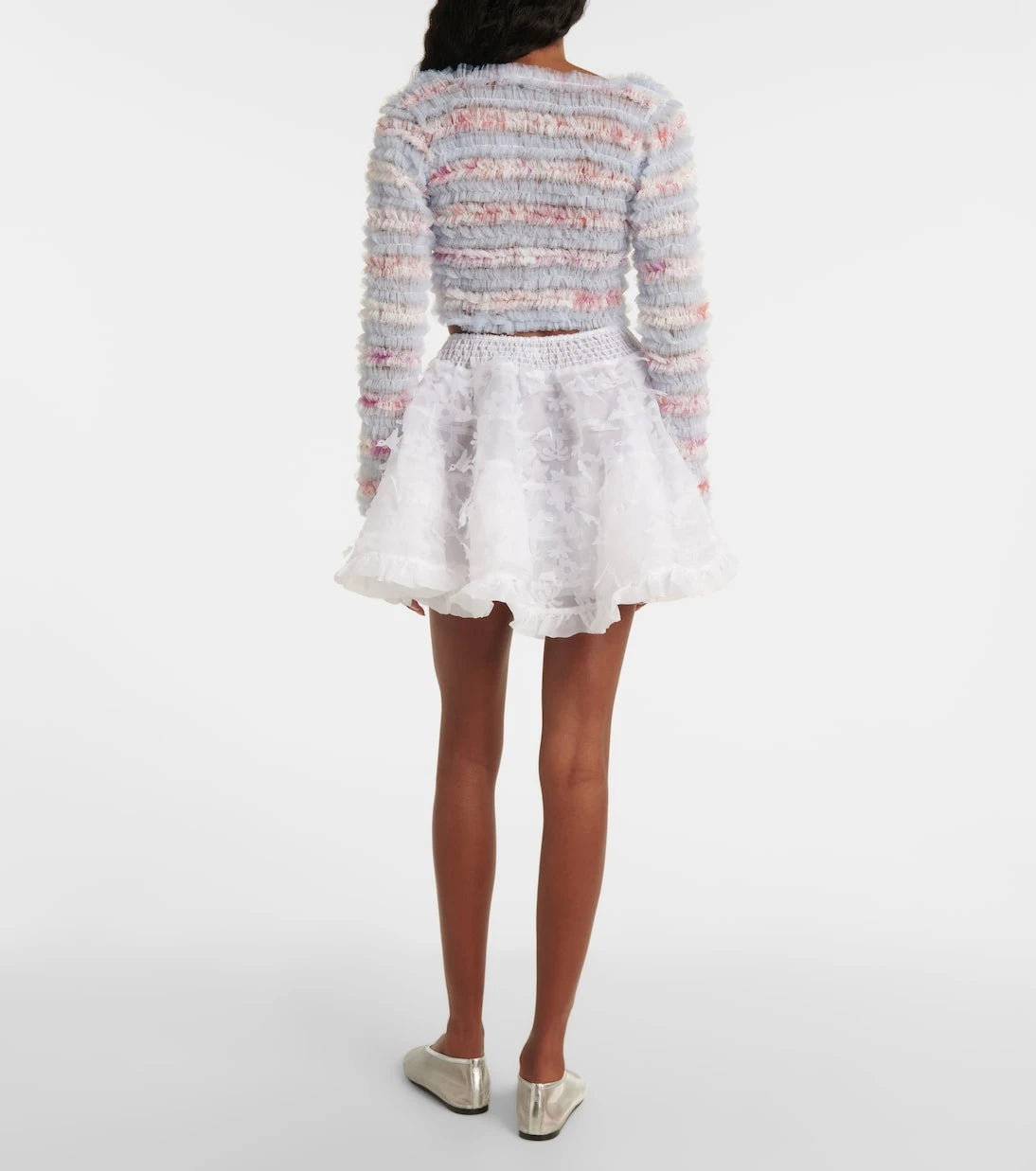 Susan Fang - Ruffled cropped cardigan